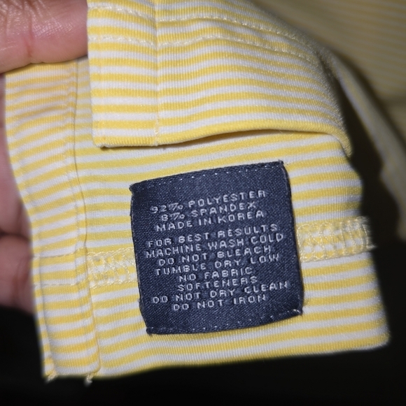 Turtleson Polo Golf Yellow/White Striped Shirt Large - Picture 3 of 9